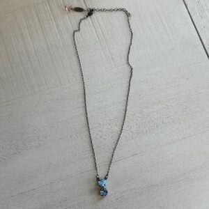 Sabika fun size delicate blue two stone crystal pendant necklace